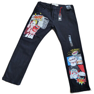 Spark Jeans Premiun Collection Black Stretch Slim Straight 42x32